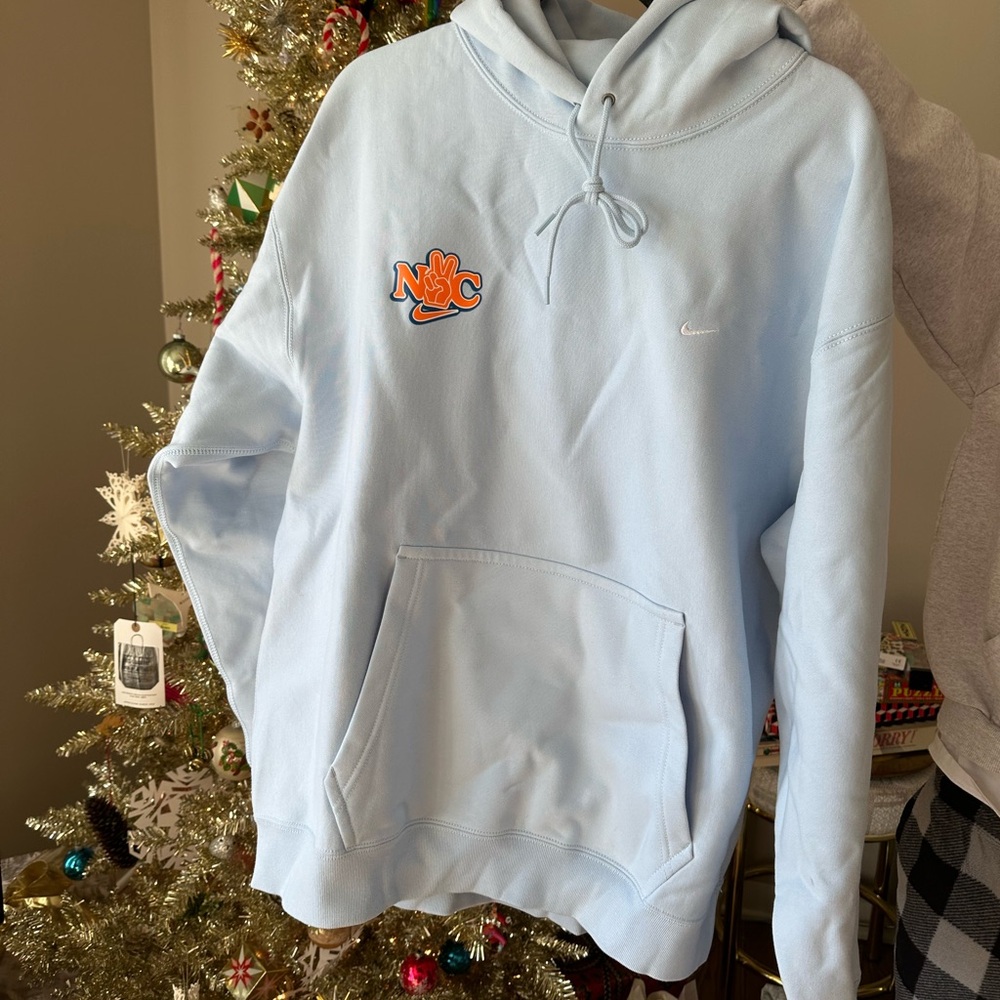 Nike Light Blue Men's Hoodie with NYC Logo